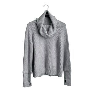 41 Hawthorn Women’s Cozy Gray Cowl Neck Thumb Holes Sweater - Medium